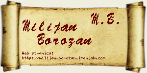 Milijan Borozan vizit kartica